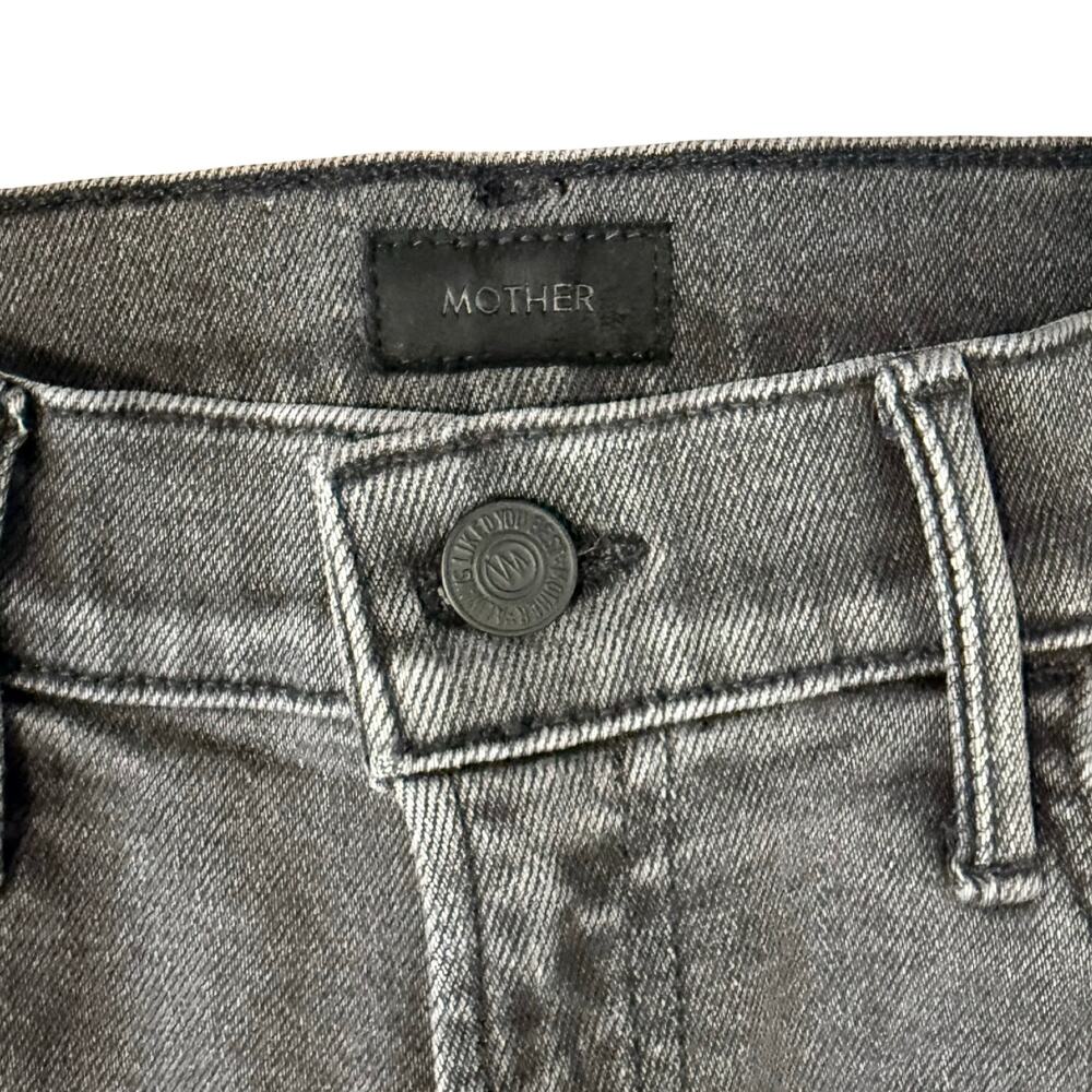 Mother Hustler Roller Ankle Fray Call It A Night Gray Wide Leg Jeans Size 27 NEW - Picture 3 of 12